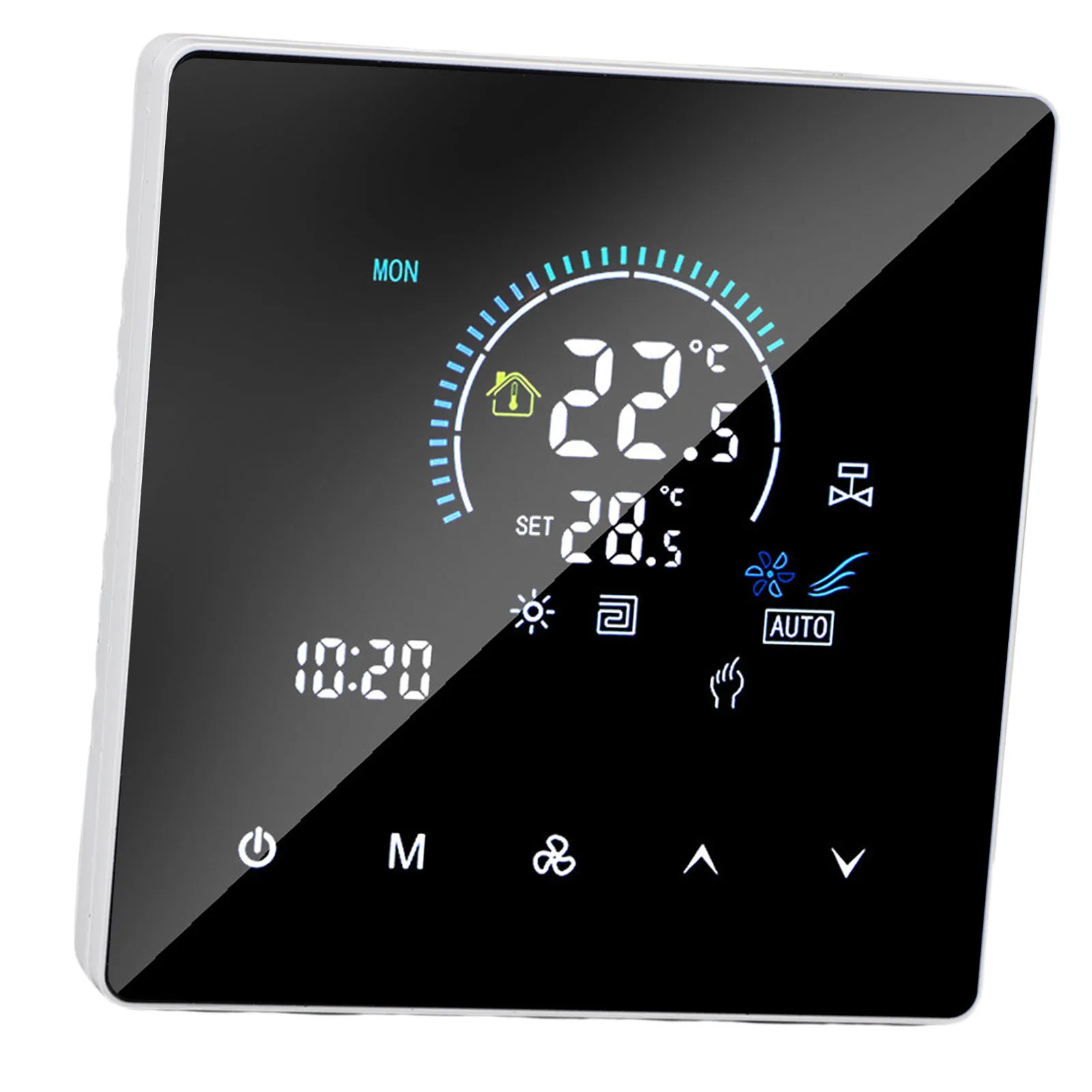 Air Conditioning Floor Heating Thermostat IP20 Touchscreen Color Display WiFi Smart Programmable for Fan Coil 5-60℃
Air Conditioning Floor Heating Thermostat IP20 Touchscreen Color Display WiFi Smart Programmable for Fan Coil 5-60℃