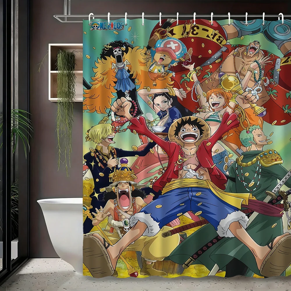One Piece Straw Hat Pirates Crew Waterproof Shower Curtain, Anime Inspired Bathroom Decor with Gold Coin Treasure and Dynamic Ch
One Piece Straw Hat Pirates Crew Waterproof Shower Curtain, Anime Inspired Bathroom Decor with Gold Coin Treasure and Dynamic Ch