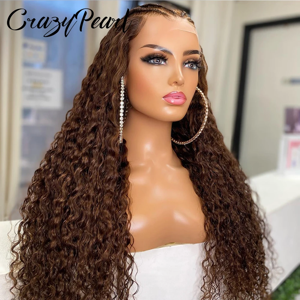 Colored 4 Chocolate Brown Deep Wave Lace Front Wig Human Hair 13X6 250% Density HD Lace Front Glueless Wigs Curly Wig Human Hair
Colored 4 Chocolate Brown Deep Wave Lace Front Wig Human Hair 13X6 250% Density HD Lace Front Glueless Wigs Curly Wig Human Hair