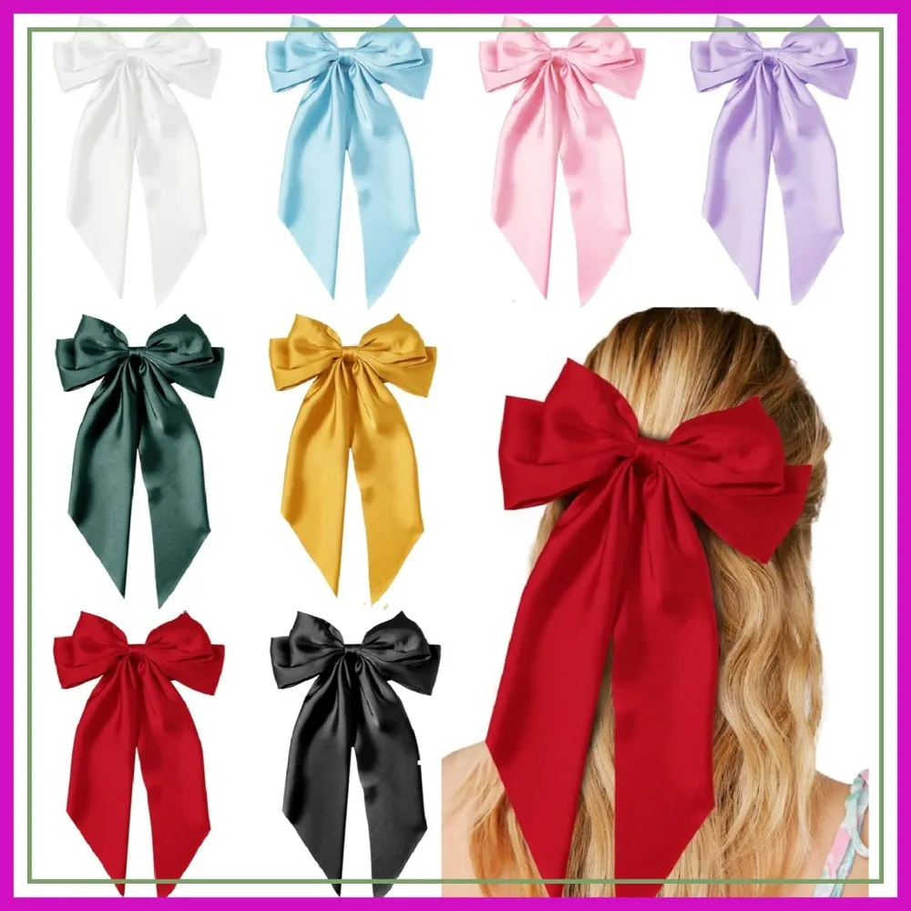 8 Pcs Satin Hair Bows with Long Tails, Vintage Hair Clips for Women Girls, Assorted Colors
8 Pcs Satin Hair Bows with Long Tails, Vintage Hair Clips for Women Girls, Assorted Colors