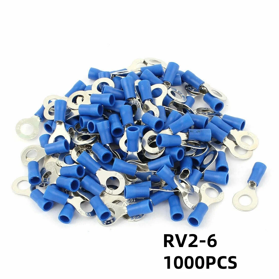 1000PCS Blue RV2-6 Vinyl Pre Insulated Ring Terminals for 1/4" Stud AWG 16-14 1.5-2.5MM² Wire Electrical
1000PCS Blue RV2-6 Vinyl Pre Insulated Ring Terminals for 1/4" Stud AWG 16-14 1.5-2.5MM² Wire Electrical