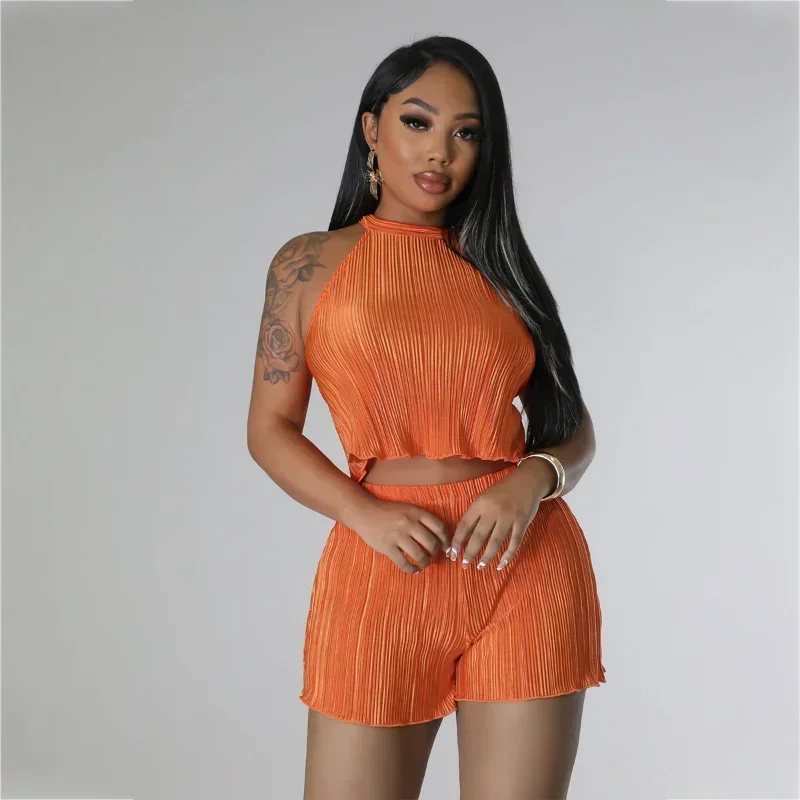 GUWU Pleated Women's Set Sleeveless Tank Top and Shorts Suit Chic Fashion Summer Two 2 Piece Set Outfits Tracksuit
GUWU Pleated Women's Set Sleeveless Tank Top and Shorts Suit Chic Fashion Summer Two 2 Piece Set Outfits Tracksuit