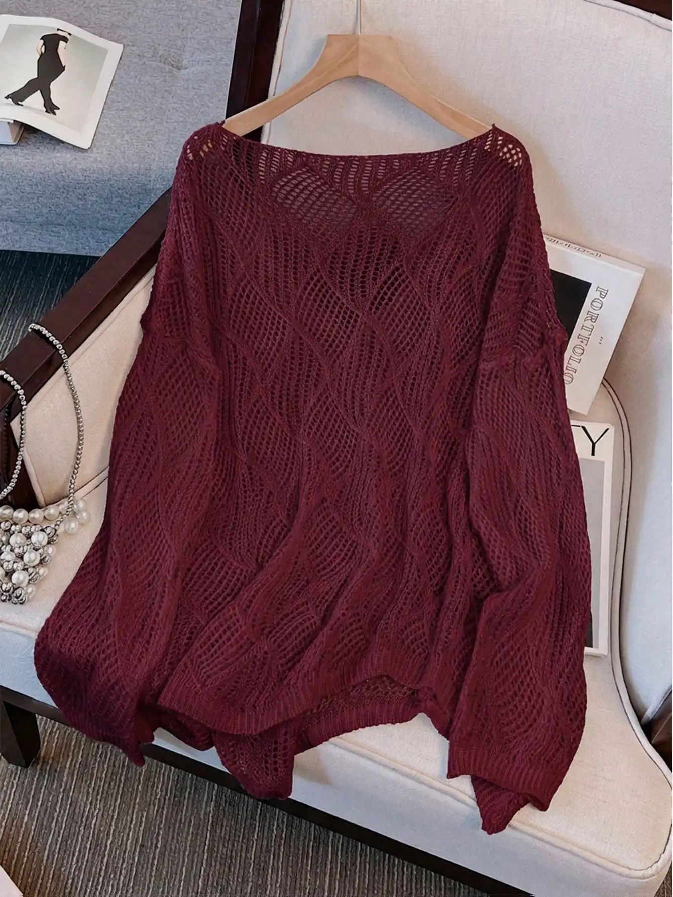 Женская вязаная накидка с V-образным вырезом и ромбовидным узором, свободного кроя, легкая, для пляжа, отдыха, весны и лета
Женская вязаная накидка с V-образным вырезом и ромбовидным узором, свободного кроя, легкая, для пляжа, отдыха, весны и лета