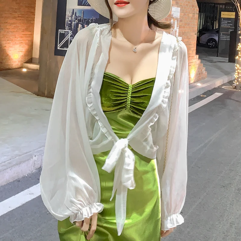 Sunscreen Clothes Women Shawl 2023 Summer Korean Loose Chiffon Cardigan Femme Fashion Long-sleeve Solid Color Short Tops
Sunscreen Clothes Women Shawl 2023 Summer Korean Loose Chiffon Cardigan Femme Fashion Long-sleeve Solid Color Short Tops