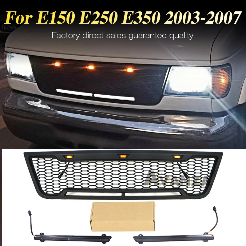 Передняя решетка с световой панелью подходит для Ford E150 E250 E350 2003-2007, черная гоночная решетка
Передняя решетка с световой панелью подходит для Ford E150 E250 E350 2003-2007, черная гоночная решетка