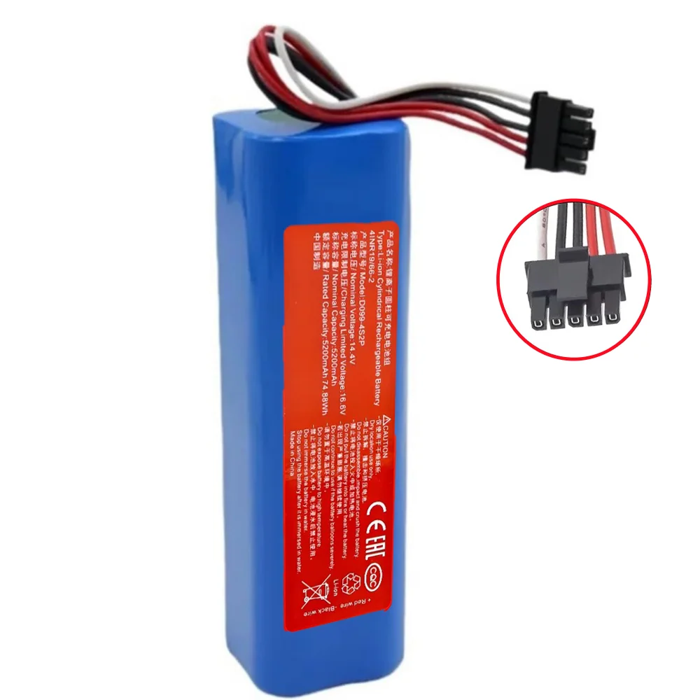 14.4V 5200mAh Replacement Battery D099-4S2P Suitable for Xiaomi Robot Vacuum Mop 2 Pro Vacuum Mop 2 MJSTS1 C101 MJSTP.
14.4V 5200mAh Replacement Battery D099-4S2P Suitable for Xiaomi Robot Vacuum Mop 2 Pro Vacuum Mop 2 MJSTS1 C101 MJSTP.
