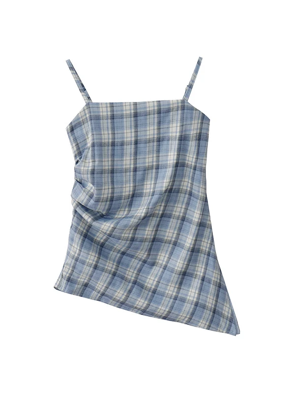 French Girly Top Trendy Top Korean Style Pleated Side Slit Slim High-end Plaid Small Suspender Women's Chic Top Aesthetic Urban
French Girly Top Trendy Top Korean Style Pleated Side Slit Slim High-end Plaid Small Suspender Women's Chic Top Aesthetic Urban