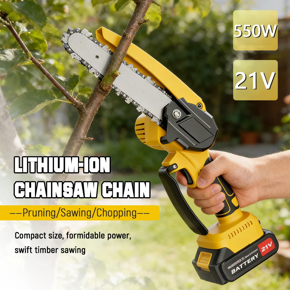 Mini Chainsaw 6 Inch Cordless Woodworking Garden Electric Saw Wood Cutting Power Tool 550W 3500RPM For Makita 21V Battery Pin
Mini Chainsaw 6 Inch Cordless Woodworking Garden Electric Saw Wood Cutting Power Tool 550W 3500RPM For Makita 21V Battery Pin