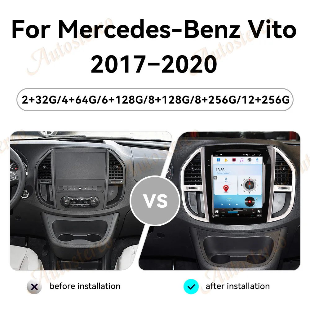 12,1-дюймовый Carplay Android стиль вертикальный экран автомобильный GPS-навигатор для Mercedes Benz Vito 2017-2020, головное устройство, мультимедийный плеер
12,1-дюймовый Carplay Android стиль вертикальный экран автомобильный GPS-навигатор для Mercedes Benz Vito 2017-2020, головное устройство, мультимедийный плеер