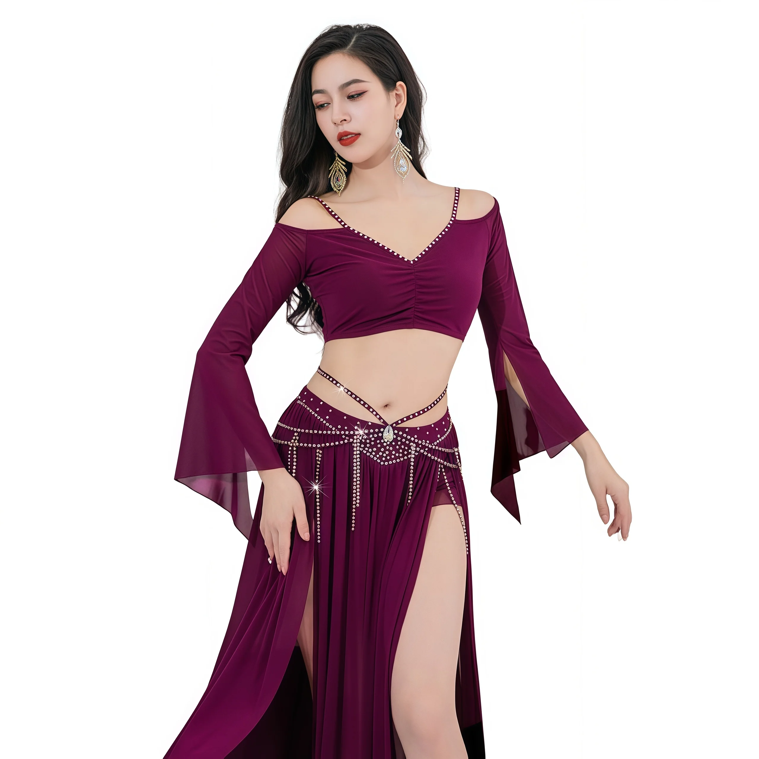 Light Luxury Oriental Dance Costume 2 Piece Fringe Tassel Skirt Sexy Side Split Dancer Competition Clothes Long Sleeve Elegant
Light Luxury Oriental Dance Costume 2 Piece Fringe Tassel Skirt Sexy Side Split Dancer Competition Clothes Long Sleeve Elegant