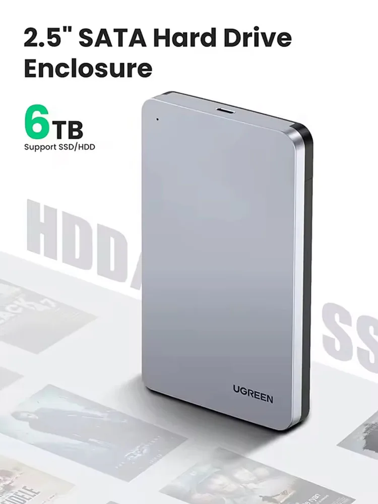 UGREEN 2.5 Inch USB 3.1 Gen2 SATA External Hard Drive Enclosure 6Gbps UASP SSD HDD Case for Laptop Desktop
UGREEN 2.5 Inch USB 3.1 Gen2 SATA External Hard Drive Enclosure 6Gbps UASP SSD HDD Case for Laptop Desktop