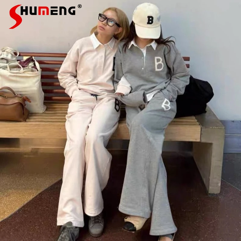 Daily Wear Letter Embroidery Polo Neck Sweatshirt Trousers Japanese Style Casual Outfit Y2k Clothes Long-sleeves Lapel Hoodies
Daily Wear Letter Embroidery Polo Neck Sweatshirt Trousers Japanese Style Casual Outfit Y2k Clothes Long-sleeves Lapel Hoodies
