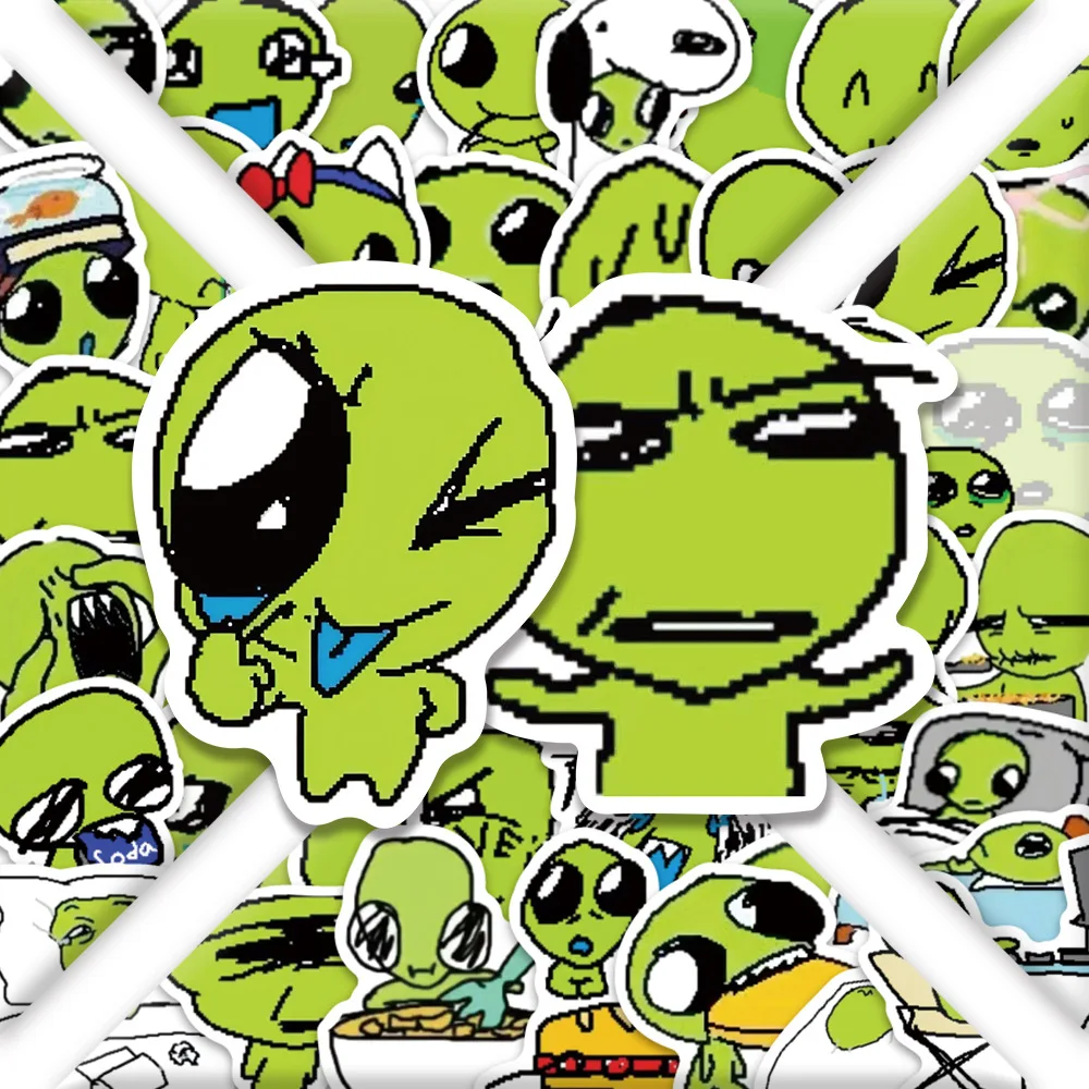 10/30/60PCS Green Alien Funny Meme Sticker Cartoon Creative Decoration DIY Motorcycle Helmet Scrapbook Notebook Decal Toys
10/30/60PCS Green Alien Funny Meme Sticker Cartoon Creative Decoration DIY Motorcycle Helmet Scrapbook Notebook Decal Toys