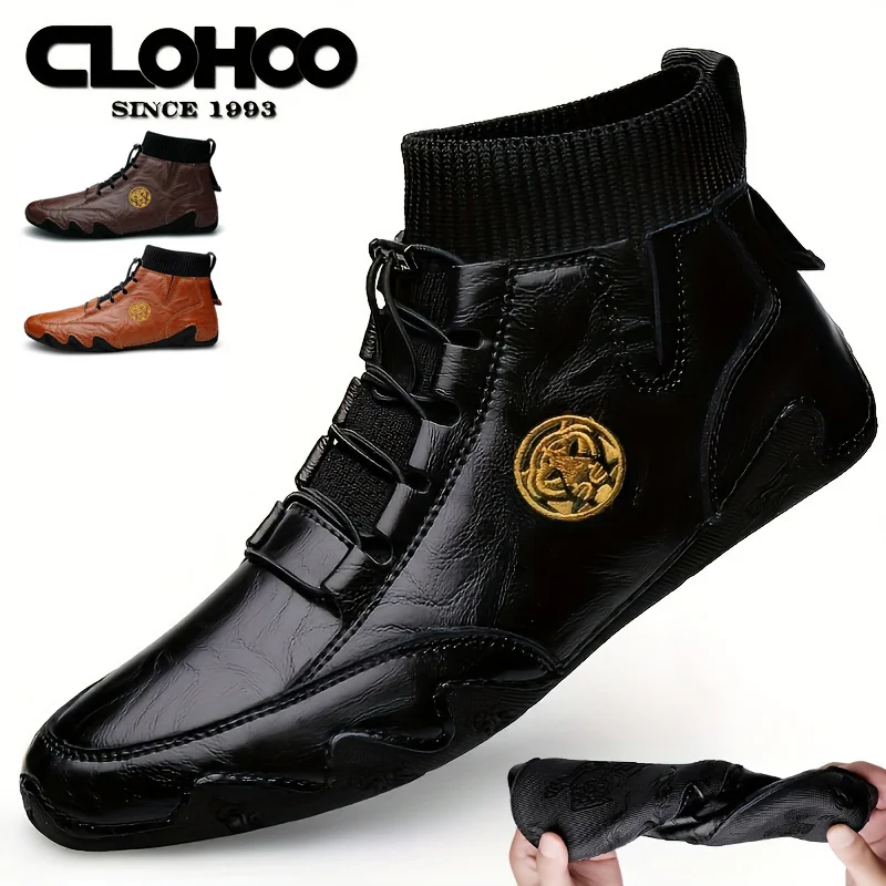 CLOHOO Men's Wear-resistant Boots Casual Classic Genuine Leather Handmade Shoes Ankle Round Toe Lace Up Walking Business Boot
CLOHOO Men's Wear-resistant Boots Casual Classic Genuine Leather Handmade Shoes Ankle Round Toe Lace Up Walking Business Boot