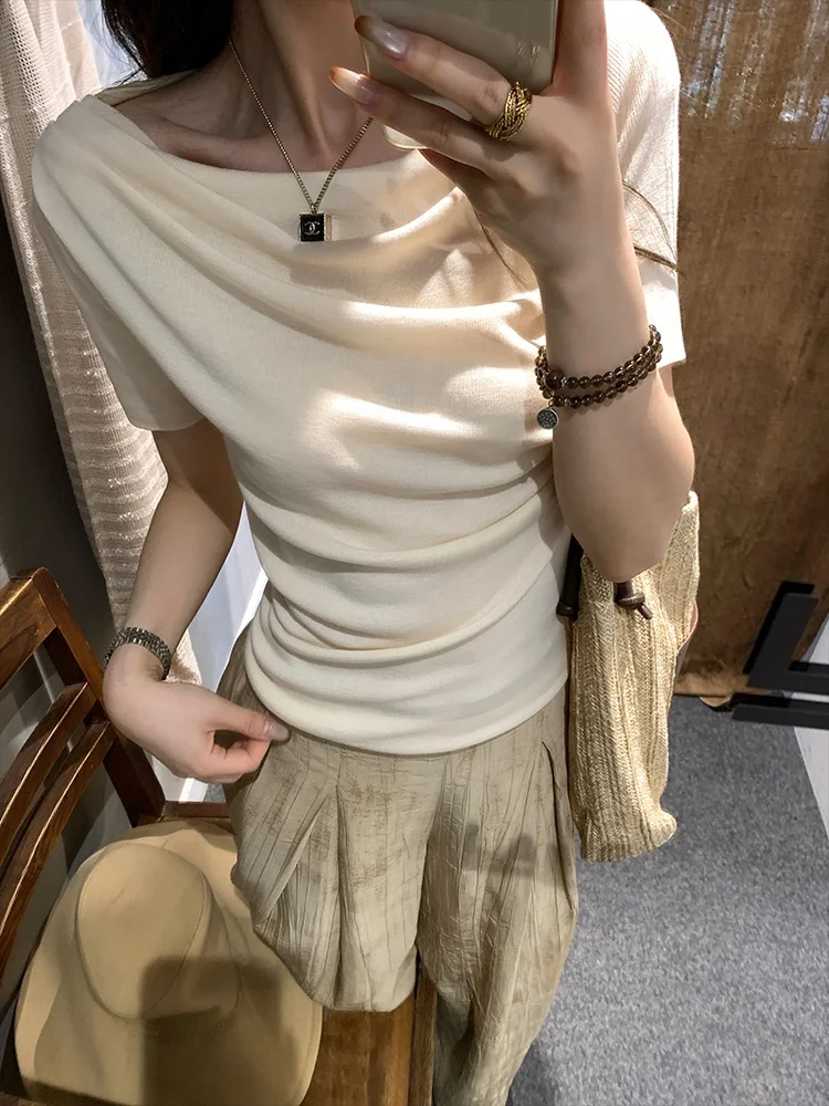 Bla Bean Humming Thin oulder ort Sve Трикотажная облегающая футболка Женская летняя тонкая трикотажная футболка цвета баклажана Personali Топ
Bla Bean Humming Thin oulder ort Sve Трикотажная облегающая футболка Женская летняя тонкая трикотажная футболка цвета баклажана Personali Топ