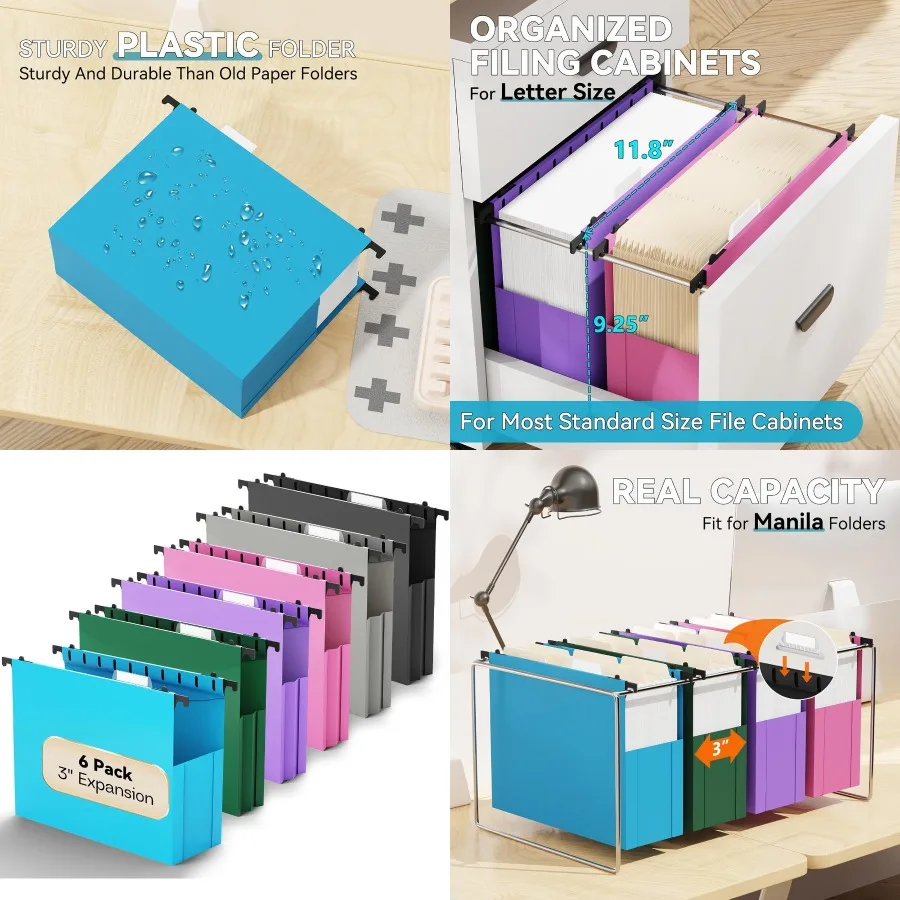 Пластиковая расширяемая подвесная папка для файлов, размер буквы, сверхмощная 3-дюймовая расширение, 6 упаковок, подвесные папки повышенной емкости, аккордеон
Пластиковая расширяемая подвесная папка для файлов, размер буквы, сверхмощная 3-дюймовая расширение, 6 упаковок, подвесные папки повышенной емкости, аккордеон