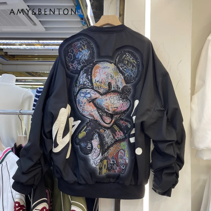 Popular Fashion Baseball Jacket Women Loose and Thin Versatile Jaquetas Top Unique Design Zipper Outwear 2025 Autumn New Clothes
Popular Fashion Baseball Jacket Women Loose and Thin Versatile Jaquetas Top Unique Design Zipper Outwear 2025 Autumn New Clothes