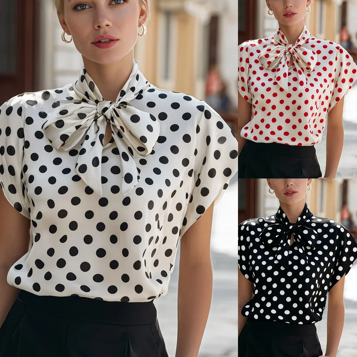 Elegant Knot Collar Shirt Women's Versatile Fashionable Modern Style Breathable Polyester Fiber Ultra Short Length
Elegant Knot Collar Shirt Women's Versatile Fashionable Modern Style Breathable Polyester Fiber Ultra Short Length