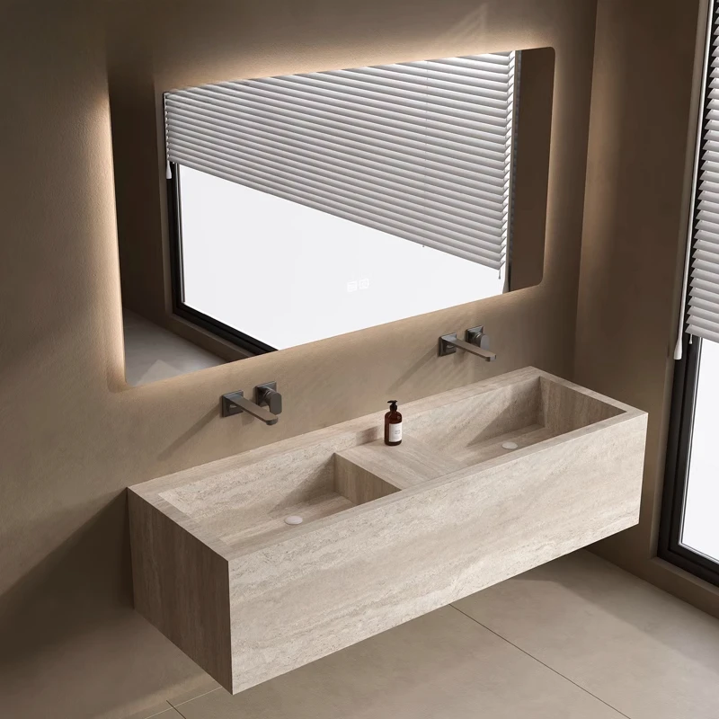 Bathroom cabinet rock slab seamless integrated basin custom bathroom wall-mounted sink wash single and double basin size
Bathroom cabinet rock slab seamless integrated basin custom bathroom wall-mounted sink wash single and double basin size