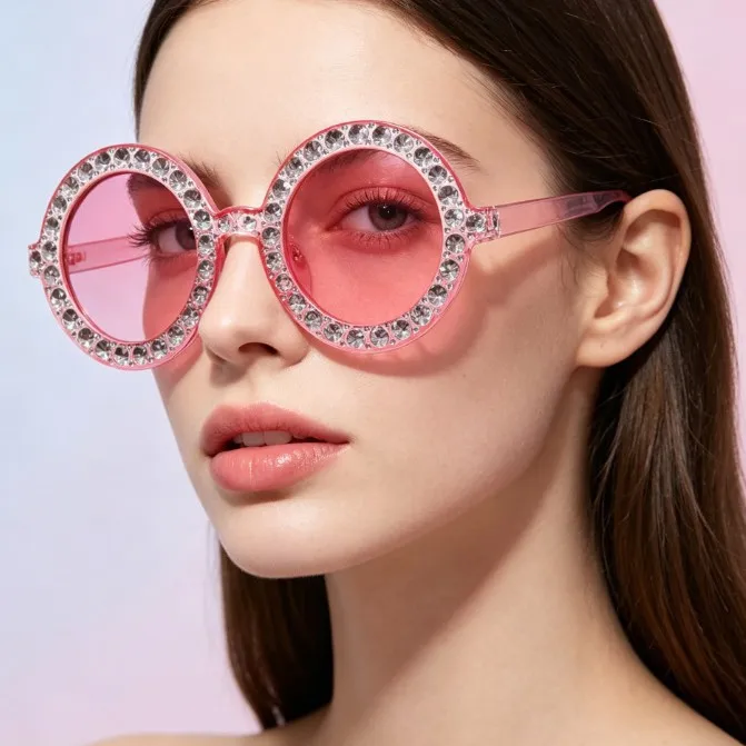 Round Diamond Crystal Women Sunglasses Luxury Designer Eyewear Retro Fashion Glitter Shades UV400 Protection Trendy Decorative
Round Diamond Crystal Women Sunglasses Luxury Designer Eyewear Retro Fashion Glitter Shades UV400 Protection Trendy Decorative