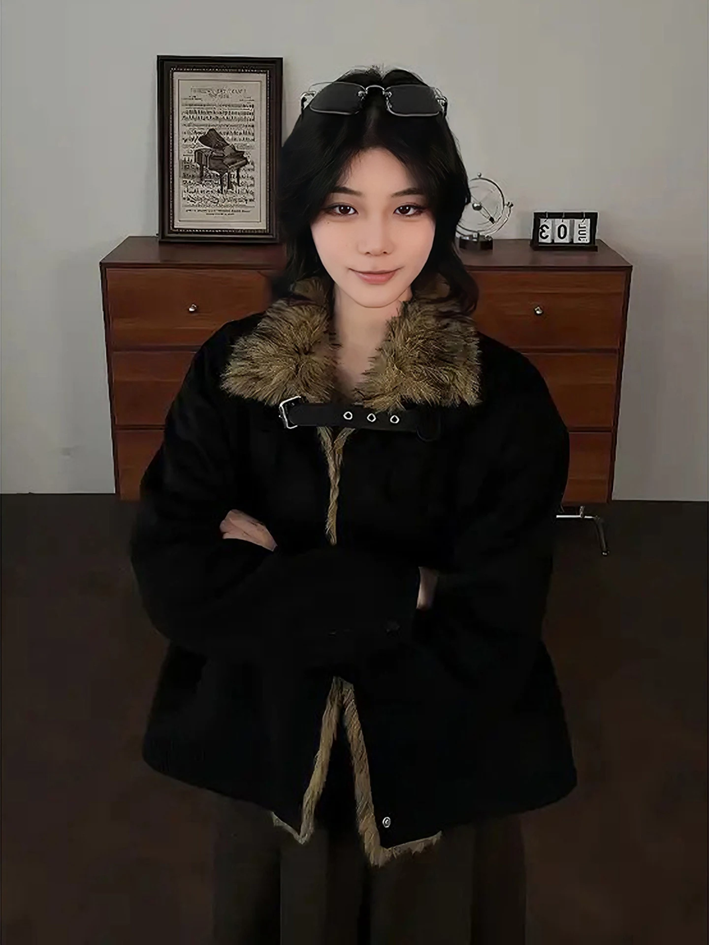 Retro Bla Cotton Jaet Men Women Winter Warm Fce Lined Fur Collar All in One Outerwear Loose Fit Youth Trendy Sle
Retro Bla Cotton Jaet Men Women Winter Warm Fce Lined Fur Collar All in One Outerwear Loose Fit Youth Trendy Sle