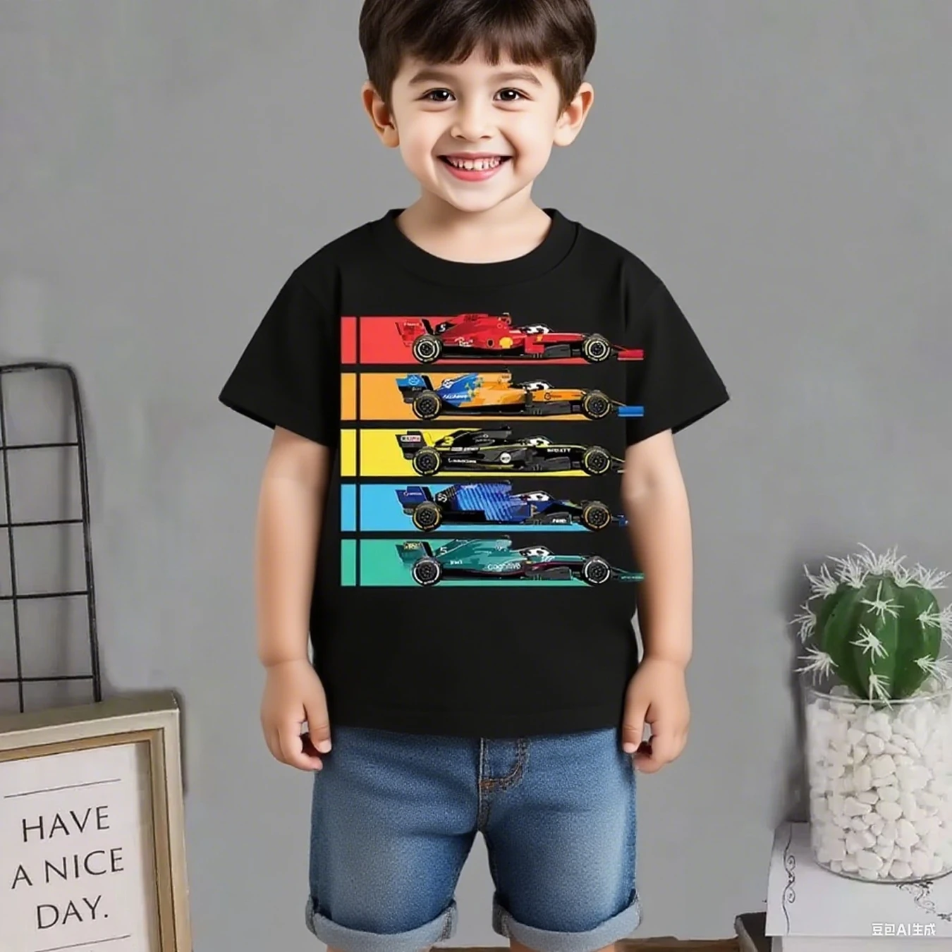 Colorful Racing Car Print Boys Creative T-shirt, Casual Lightweight Comfy Short Sleeve Tee Tops, Kids Clothings For Summer 2024
Colorful Racing Car Print Boys Creative T-shirt, Casual Lightweight Comfy Short Sleeve Tee Tops, Kids Clothings For Summer 2024