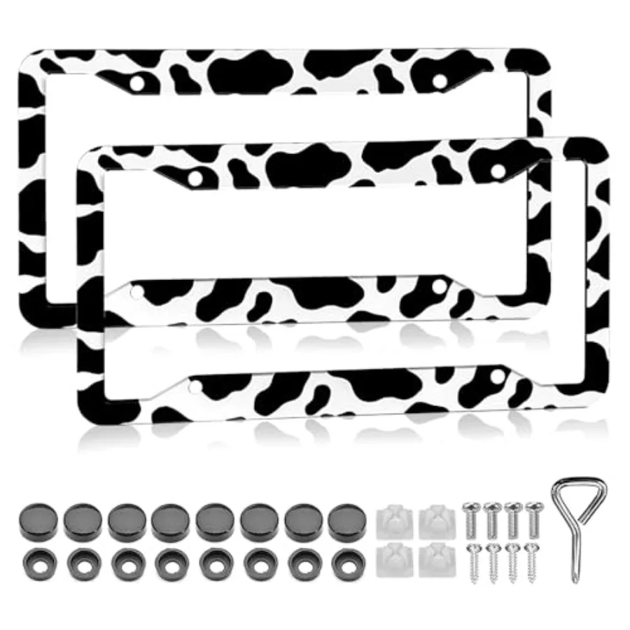 Cow Print License Plate Frame - 2 Pack Cute Animal Cow White Black Spot Tags Frames Holder Covers, Car Decorative Tag Frames fo
Cow Print License Plate Frame - 2 Pack Cute Animal Cow White Black Spot Tags Frames Holder Covers, Car Decorative Tag Frames fo