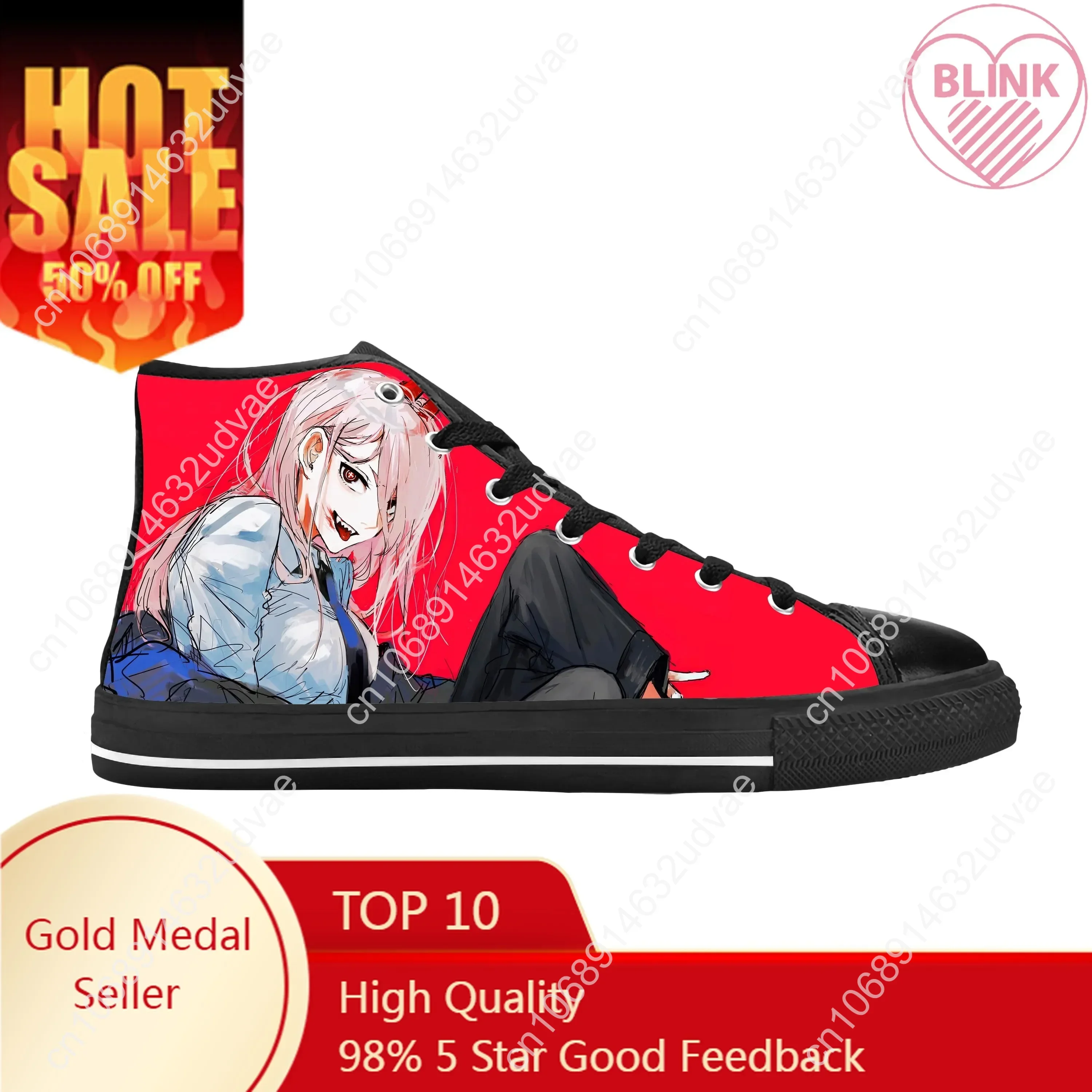 Japanese Anime Manga Cartoon Chainsaw Man Power Casual Cloth Shoes High Top Comfortable Breathable 3D Print Men Women Sneakers
Japanese Anime Manga Cartoon Chainsaw Man Power Casual Cloth Shoes High Top Comfortable Breathable 3D Print Men Women Sneakers