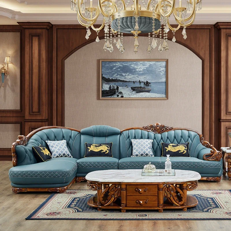 European Leather Sofa Corner Combination Luxury High End Sofa Cowhide Solid Wood Sofy Do Salonu Apartment Furniture
European Leather Sofa Corner Combination Luxury High End Sofa Cowhide Solid Wood Sofy Do Salonu Apartment Furniture