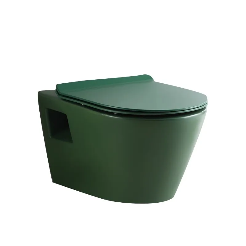 L Matte green wall-mounted wall-row toilet Small apartment household hanging color toilet
L Matte green wall-mounted wall-row toilet Small apartment household hanging color toilet