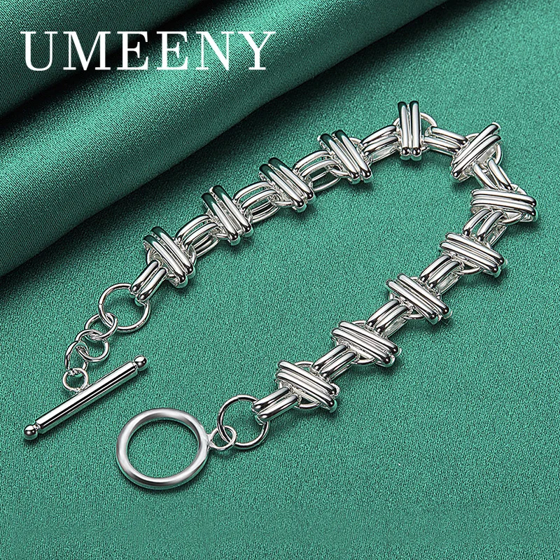 Luxury 925 Sterling Silver 8 Inch Classic Braided Geometric Bracelet Women Accessories Wedding Jewelry
Luxury 925 Sterling Silver 8 Inch Classic Braided Geometric Bracelet Women Accessories Wedding Jewelry