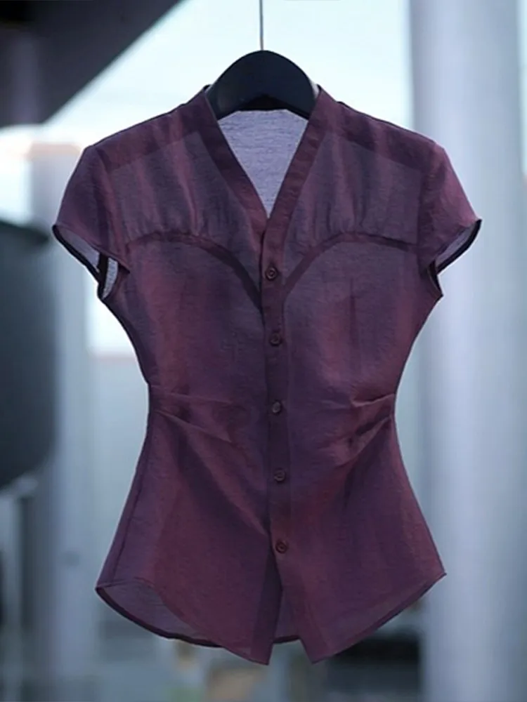 Slim Fit Short Sleeve V-Neck Shirt Women's Casual Style Summer New Fashion Thin Shirt Ladies' Premium Quality Cotton Blend
Slim Fit Short Sleeve V-Neck Shirt Women's Casual Style Summer New Fashion Thin Shirt Ladies' Premium Quality Cotton Blend