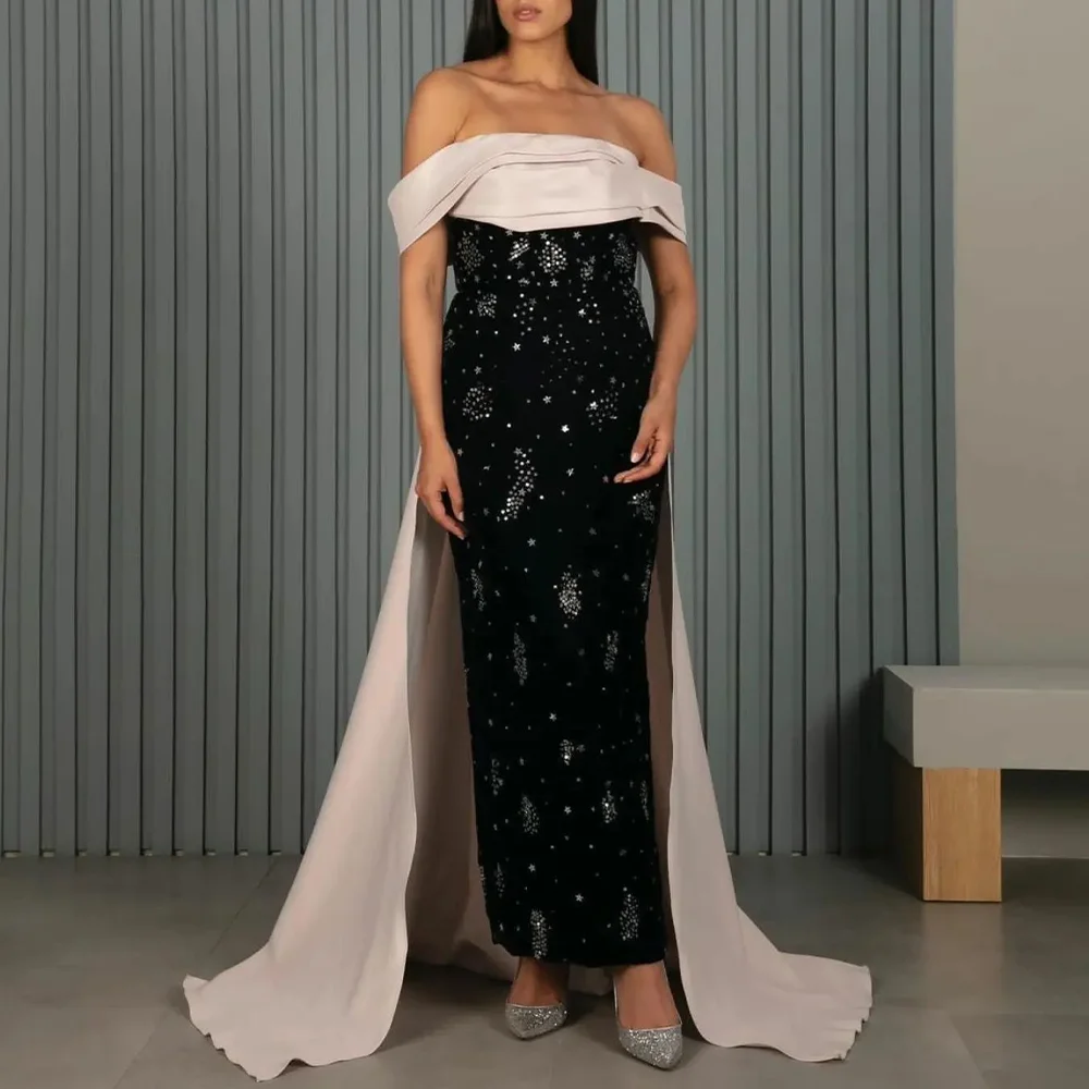 Customized Temperament Jersey Straight Off the Shoulder Crystal Evening Dress High Quality Floor Length vestidos para
Customized Temperament Jersey Straight Off the Shoulder Crystal Evening Dress High Quality Floor Length vestidos para