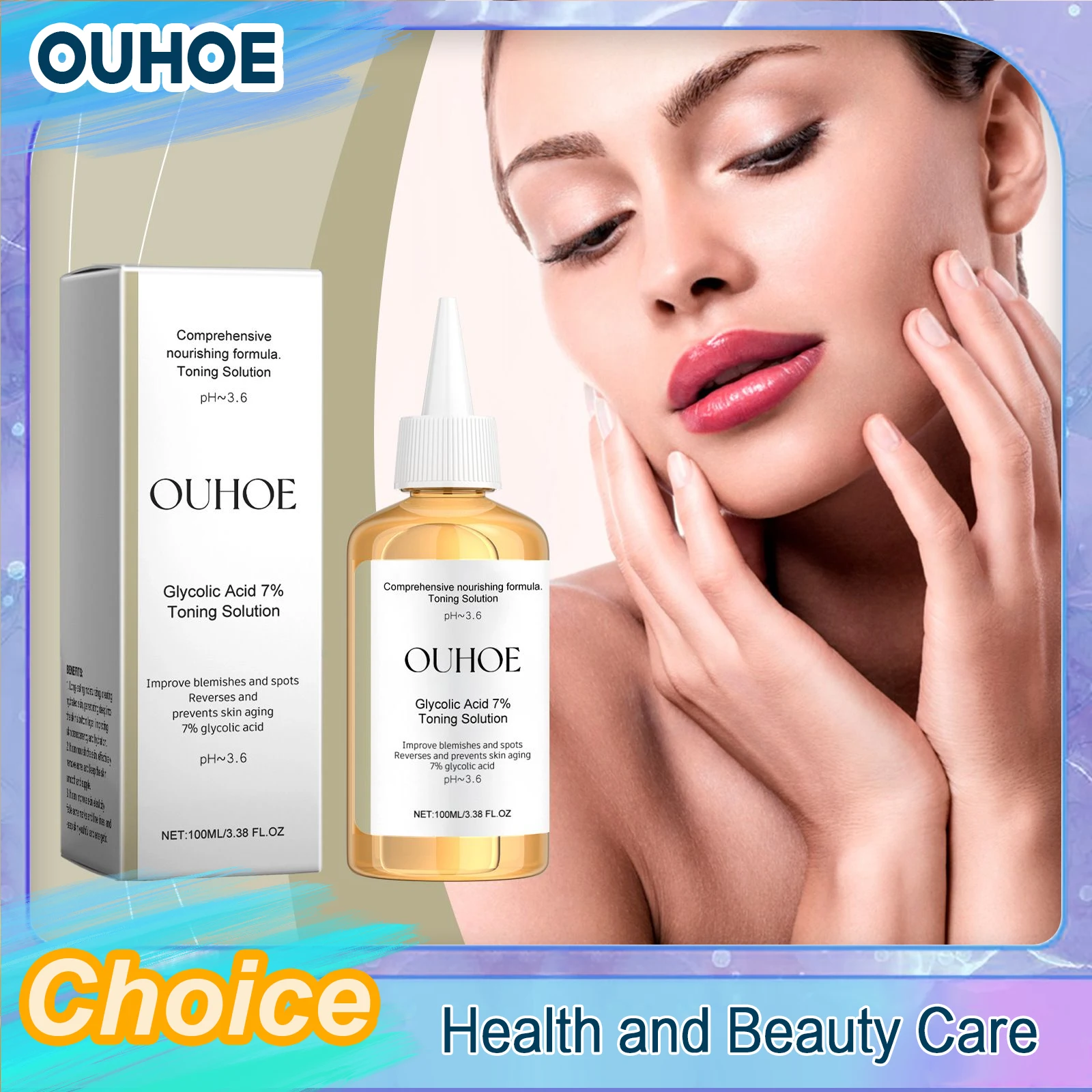 Glycolic Acid 7% Toning Solution Acne Pores Removing Improve Blemish Moisturizing Repairing Nourish Exfoliating Skin Care Toner
Glycolic Acid 7% Toning Solution Acne Pores Removing Improve Blemish Moisturizing Repairing Nourish Exfoliating Skin Care Toner