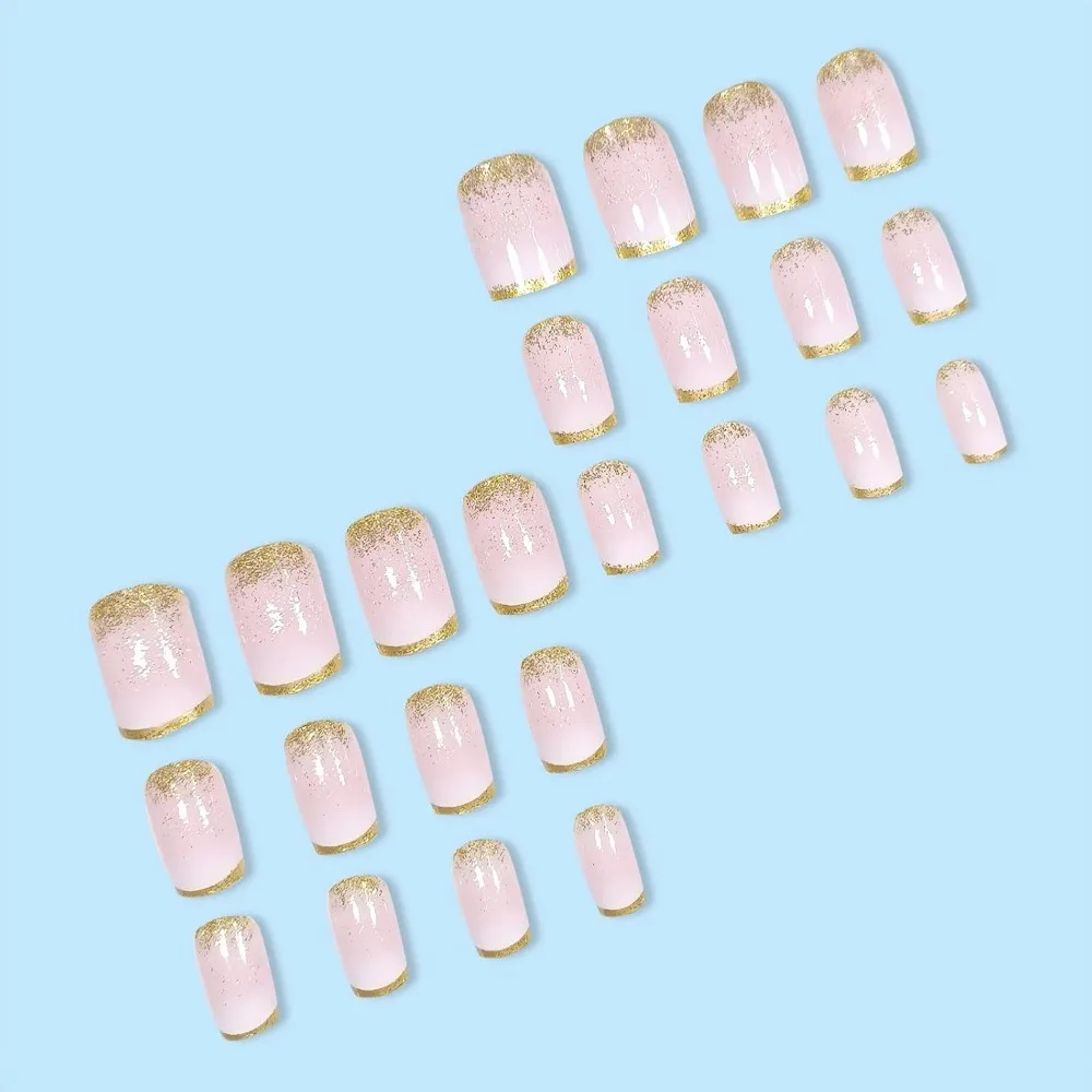 Short Square Ombre Gradient Gold Glitter Acrylic Press On Nails 24Pcs Self Adhesive Reusable False Nails For Women Daily Nail Art Accessory
Short Square Ombre Gradient Gold Glitter Acrylic Press On Nails 24Pcs Self Adhesive Reusable False Nails For Women Daily Nail Art Accessory