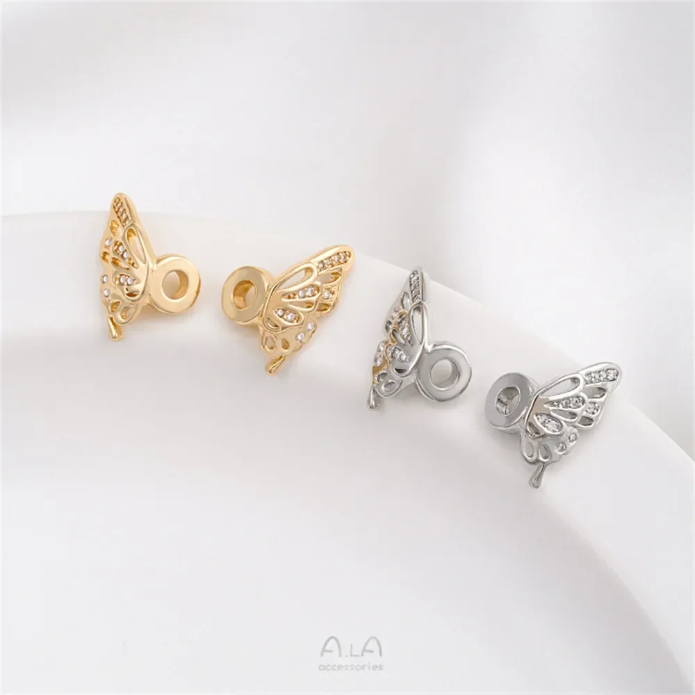 14K Gold Plated Micro Paved Zircon Butterfly Wings Spacer Beads, DIY Accessories for Pearl Bracelet Necklace Jewelry Making
14K Gold Plated Micro Paved Zircon Butterfly Wings Spacer Beads, DIY Accessories for Pearl Bracelet Necklace Jewelry Making