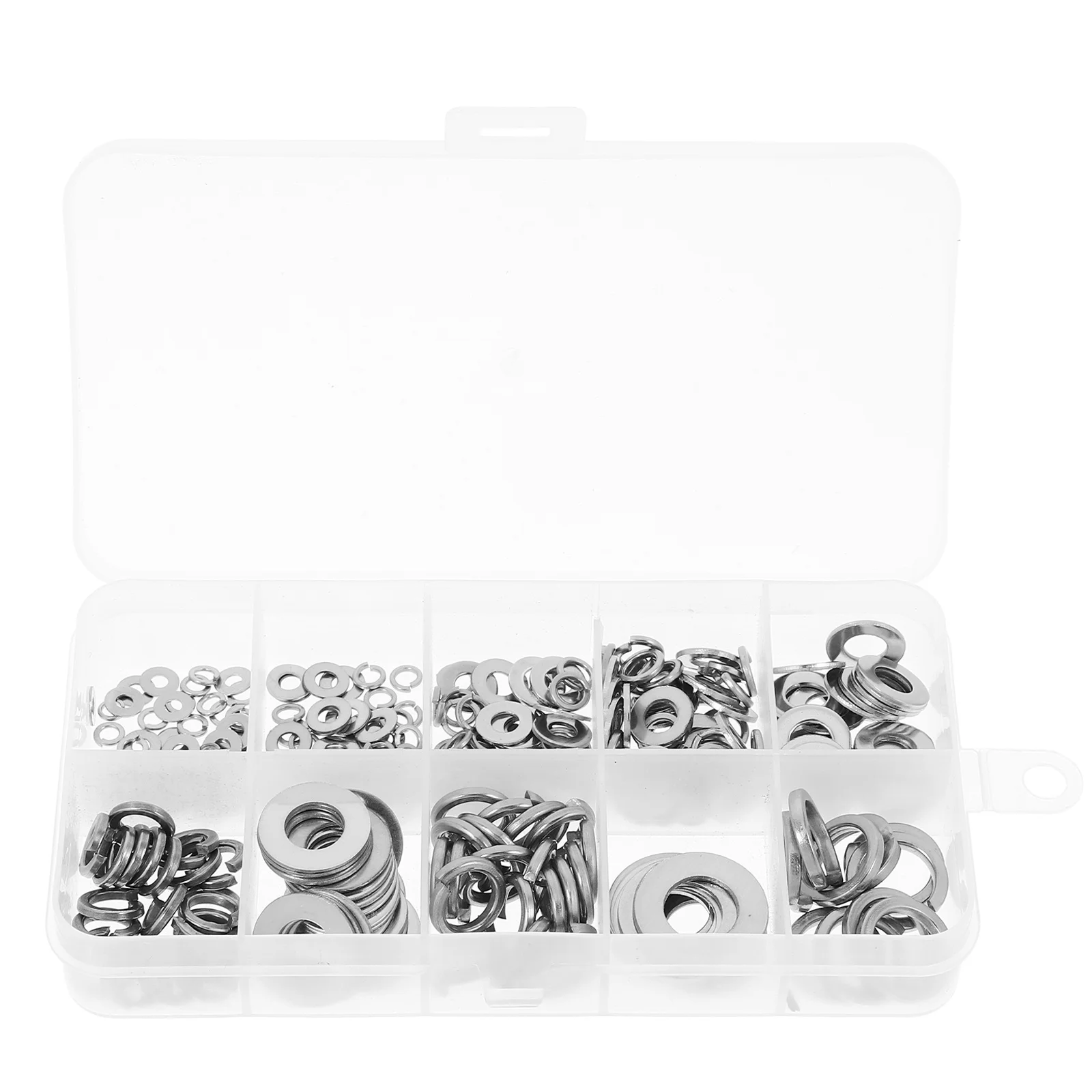 260Pcs Stainless Steel Washer Assortment Flat Lock Spring Rust Resistant for Workshop Home Automotive Use Spring Washer Set
260Pcs Stainless Steel Washer Assortment Flat Lock Spring Rust Resistant for Workshop Home Automotive Use Spring Washer Set