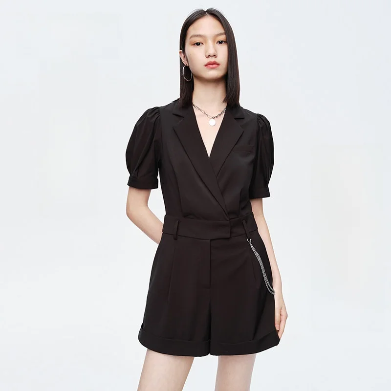 Ariose & Years Summer New Suit Collar Fake Two-Piece High Waist Jumpsuit orts 042930 High Waist One-Piece ort Pants
Ariose & Years Summer New Suit Collar Fake Two-Piece High Waist Jumpsuit orts 042930 High Waist One-Piece ort Pants