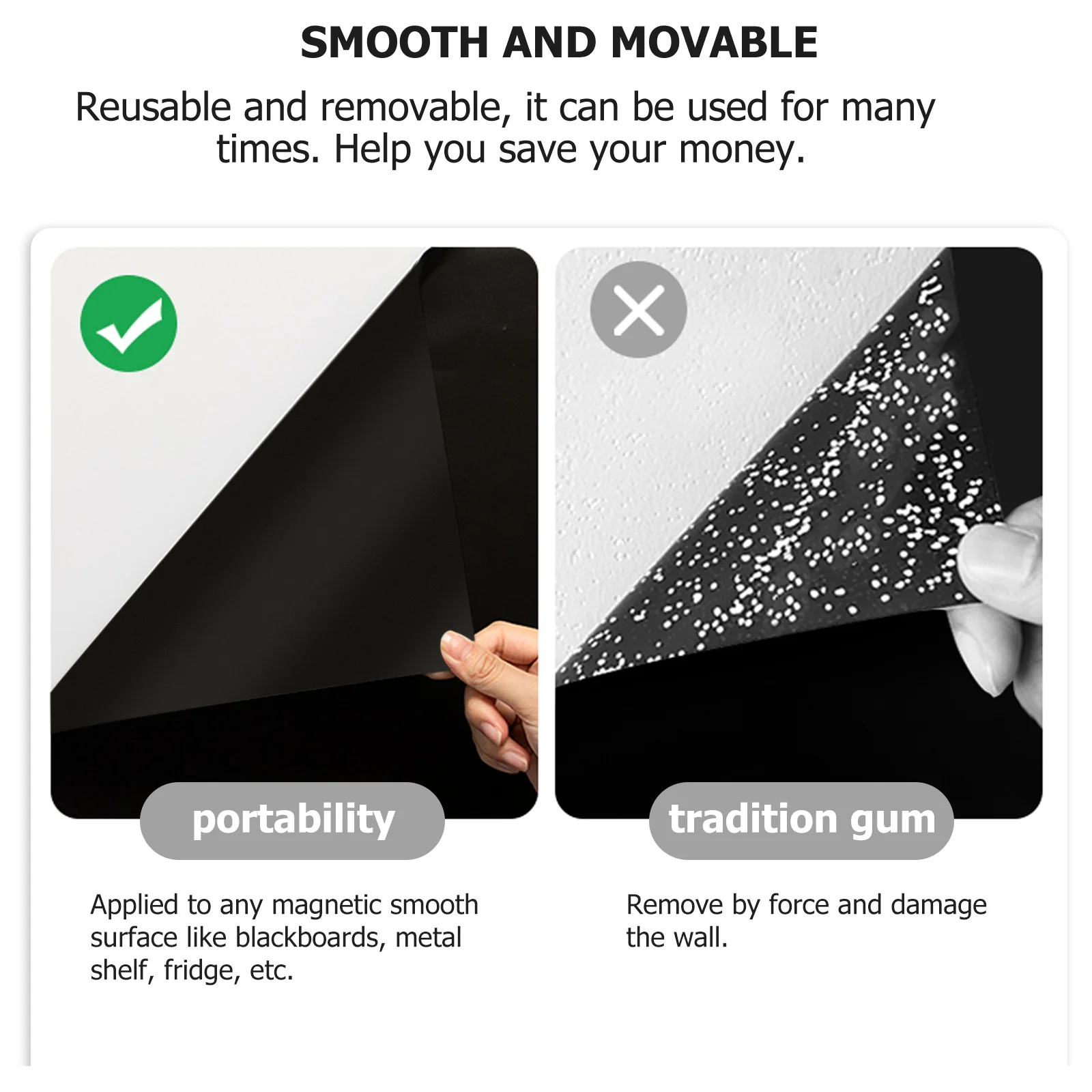 Magnetic Blackboard Sticker Reusable Writable Dry Erase Sheet For Fridge Metal Surface Message Board Self-Adhesive Note Pad Tips
Magnetic Blackboard Sticker Reusable Writable Dry Erase Sheet For Fridge Metal Surface Message Board Self-Adhesive Note Pad Tips