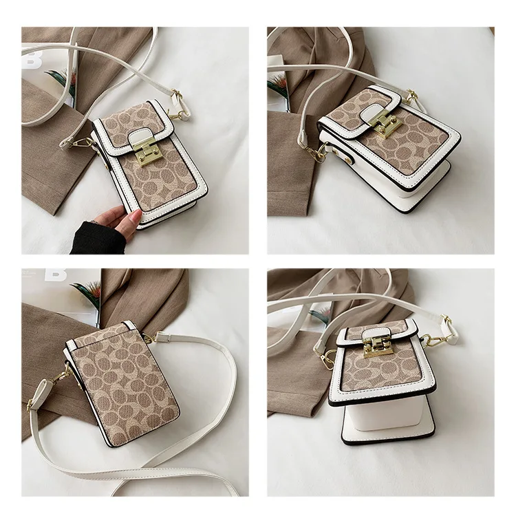 Bolso vertical para teléfono con asa única, estilo clásico retro, con estampado de moda, para mujer, bolso bandolera para llevar el móvil, en colores negro, rosa, marrón y blanco, ideal para el uso diario y actividades al aire libre. Bolso vertical para teléfono con asa única, estilo clásico retro, con estampado de moda, para mujer, bolso bandolera para llevar el móvil, en colores negro, rosa, marrón y blanco, ideal para el uso diario y actividades al aire libre.