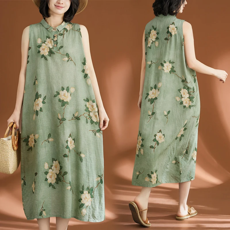 plus Size Women's Retro Chinese Style Half Open Cardigan Long Dress with Belt And Button Ethnic Style Cotton Linen Skirt
plus Size Women's Retro Chinese Style Half Open Cardigan Long Dress with Belt And Button Ethnic Style Cotton Linen Skirt