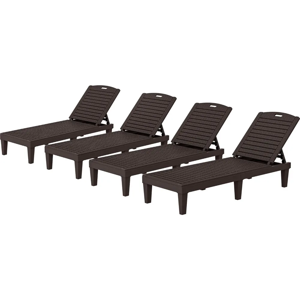 Outdoor Chaise Lounge Chair, Plastic Pool Chaise Lounge with 5-Position Backrest, Easy Assembly & Waterproof for Patio &Poolside
Outdoor Chaise Lounge Chair, Plastic Pool Chaise Lounge with 5-Position Backrest, Easy Assembly & Waterproof for Patio &Poolside
