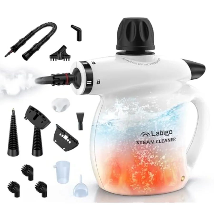 Steam Cleaner, Prurized Handheld 13pcs Multi-Purpose Natural Deep Cleaning Steamer, Portable Steamer for Cleaning Home, Grout,
Steam Cleaner, Prurized Handheld 13pcs Multi-Purpose Natural Deep Cleaning Steamer, Portable Steamer for Cleaning Home, Grout,