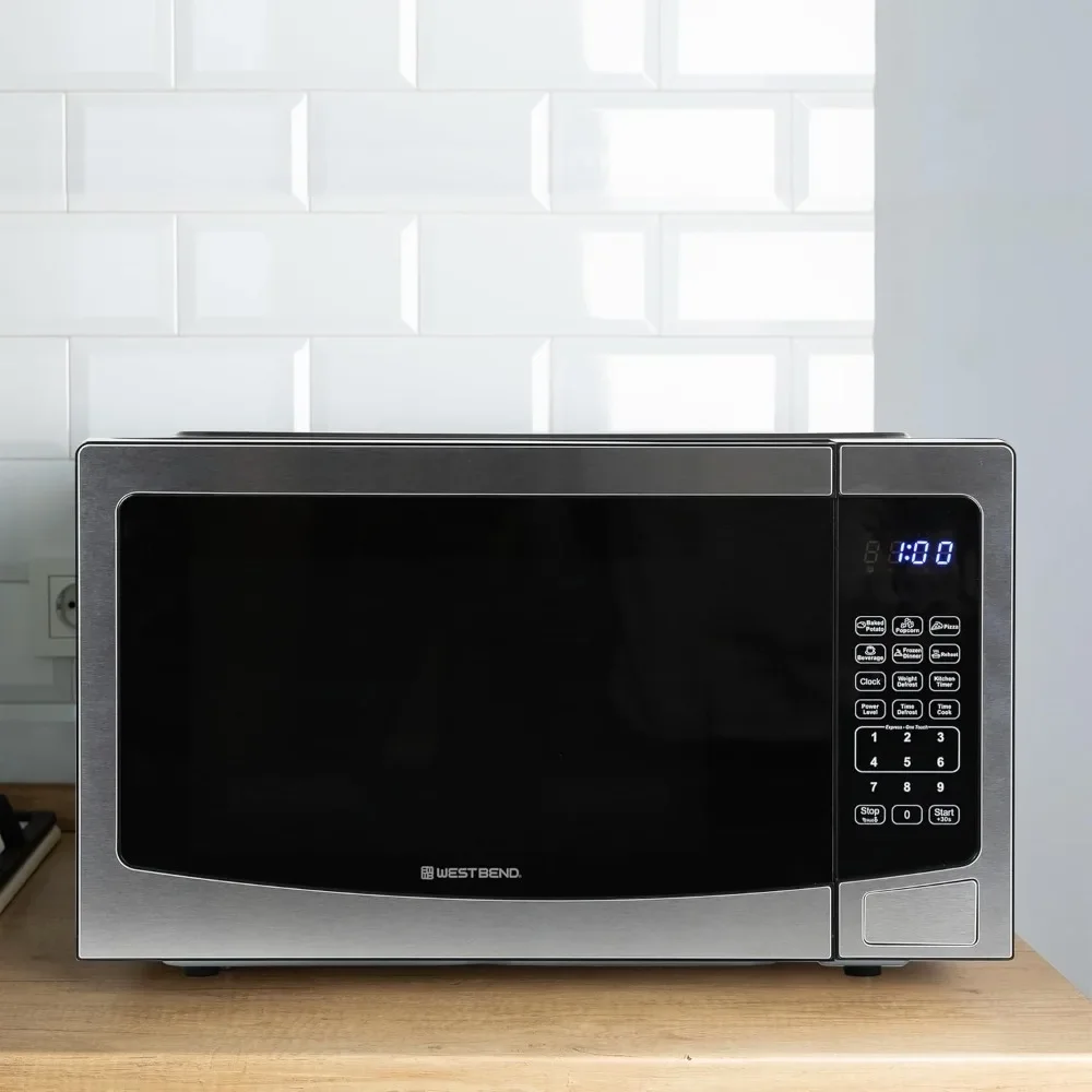 1000-Watts Compact with 6 Pre Cooking Settings, Time and Weight Defrost, Electronic Control Panel and Glass Turntable, Metallic
1000-Watts Compact with 6 Pre Cooking Settings, Time and Weight Defrost, Electronic Control Panel and Glass Turntable, Metallic