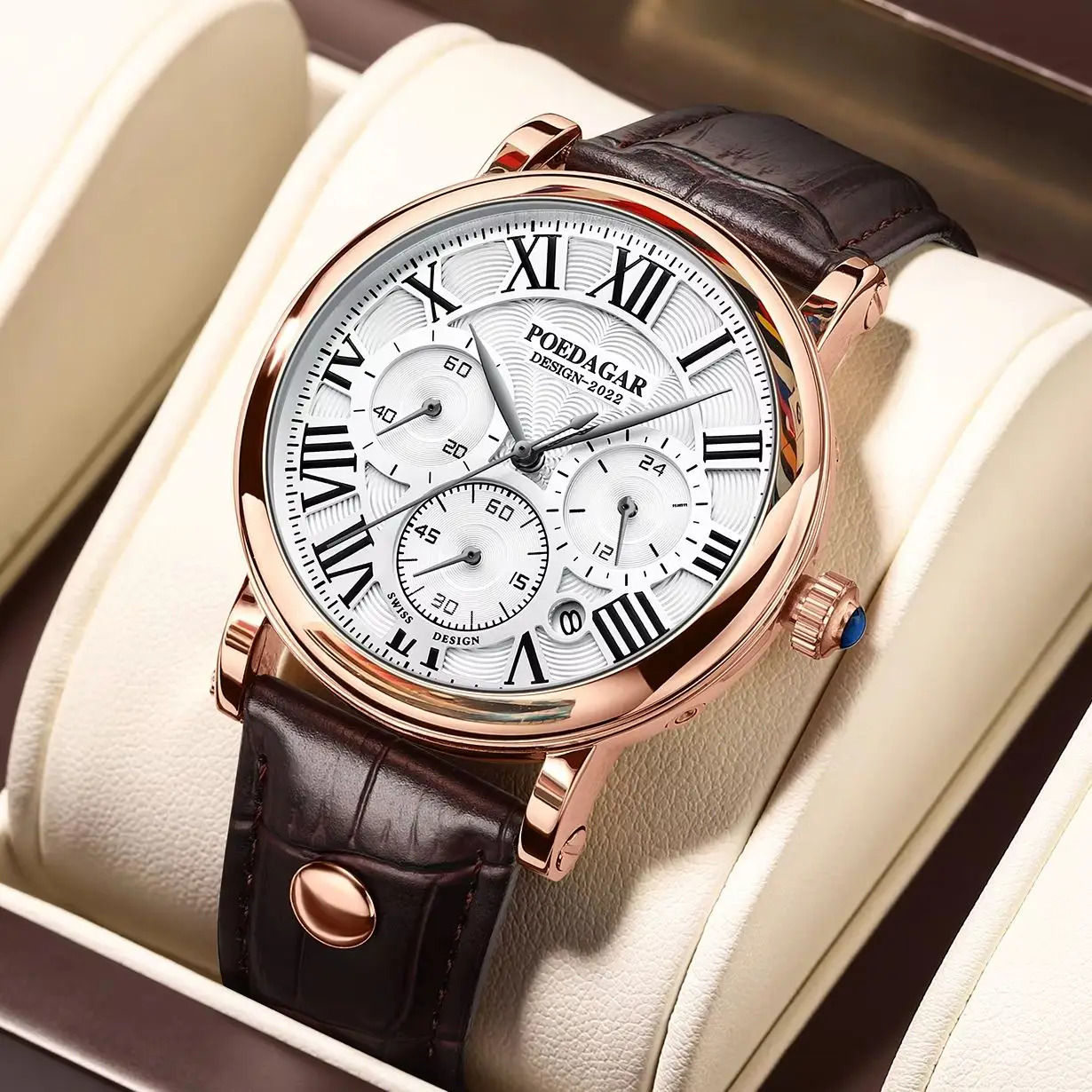 POEDAGAR Luxury Business Men Wristwatch Chronograph Date Quartz Vintage Man Watch Waterproof Leather Fashion Men's Watches Reloj
POEDAGAR Luxury Business Men Wristwatch Chronograph Date Quartz Vintage Man Watch Waterproof Leather Fashion Men's Watches Reloj