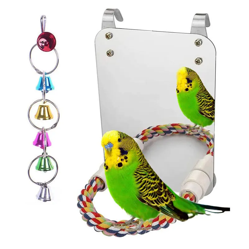 Trendy 2PCS Bird Toy Set with Bells-Ideal Birdcage Accessories!Includes Parrot Cotton Rope Reflective Mirror for All Birds' Fun!
Trendy 2PCS Bird Toy Set with Bells-Ideal Birdcage Accessories!Includes Parrot Cotton Rope Reflective Mirror for All Birds' Fun!