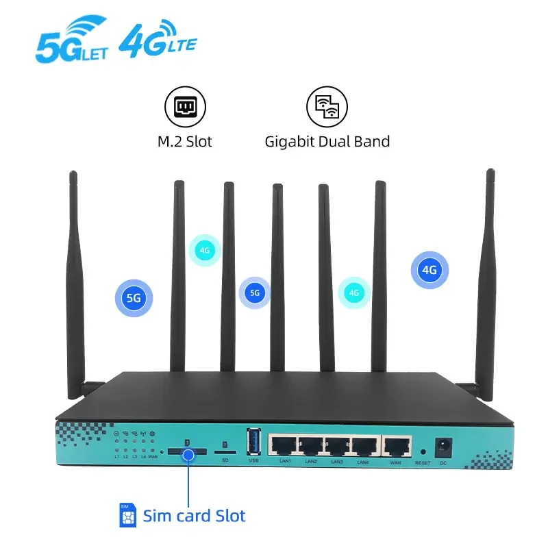 Internet Router WG1608 M2 Interface Dual Band Gigabit Openwrt LTE Modem Routers 5g Slot Sim
Internet Router WG1608 M2 Interface Dual Band Gigabit Openwrt LTE Modem Routers 5g Slot Sim