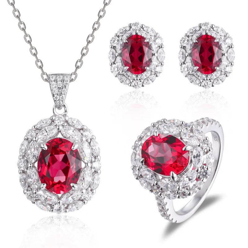 ZFSILVER 925 Silver Luxury Trendy Cultivate Gemstone Red Oval set Ring Earring Necklace Charm Women Wedding Jewelry Gift R3-0794
ZFSILVER 925 Silver Luxury Trendy Cultivate Gemstone Red Oval set Ring Earring Necklace Charm Women Wedding Jewelry Gift R3-0794