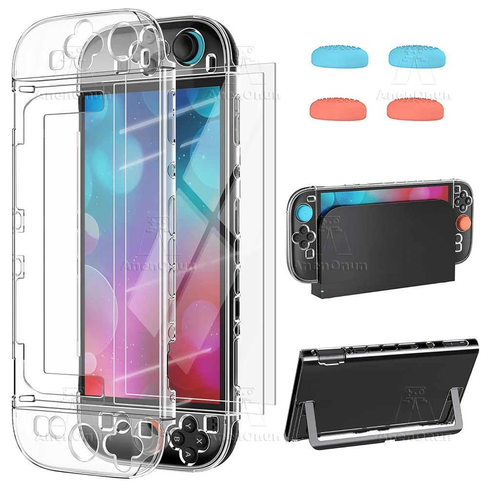 Switch 2 Transparent Split PC Hard Case 2 Shatterproof HD Tempered Glass Screen Protector & 4 Thumb Grips 7-in-1 Protective Kit
Switch 2 Transparent Split PC Hard Case 2 Shatterproof HD Tempered Glass Screen Protector & 4 Thumb Grips 7-in-1 Protective Kit