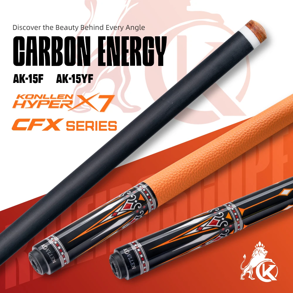 KONLLEN AK-15YF Carbon Fiber Pool Cue Stick with 12.5mm Tip Billiard Professional Taper for Billar cue stick
KONLLEN AK-15YF Carbon Fiber Pool Cue Stick with 12.5mm Tip Billiard Professional Taper for Billar cue stick